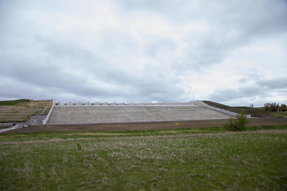 Pipestem Dam spillway modification project completion celebrated with ribbon cutting