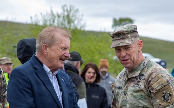 Pipestem Dam spillway modification project completion celebrated with ribbon cutting