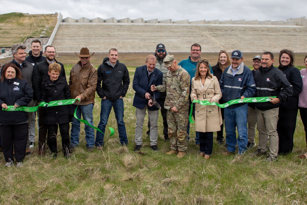 Pipestem Dam spillway modification project completion celebrated with ribbon cutting