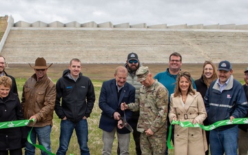 Pipestem Dam spillway modification project completion celebrated with ribbon cutting