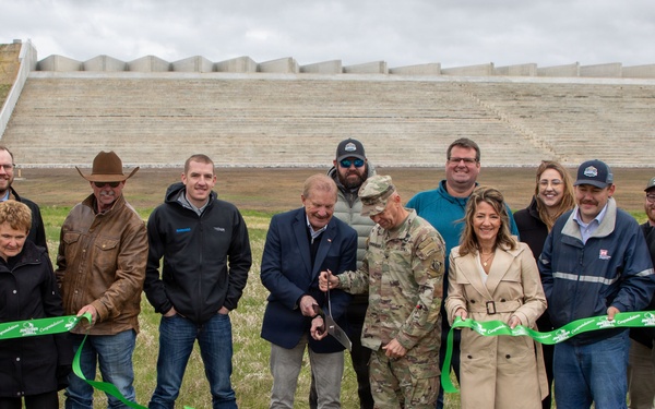 Pipestem Dam spillway modification project completion celebrated with ribbon cutting