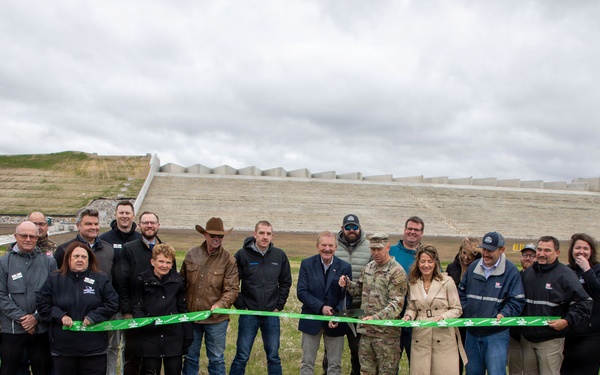 Pipestem Dam spillway modification project completion celebrated with ribbon cutting