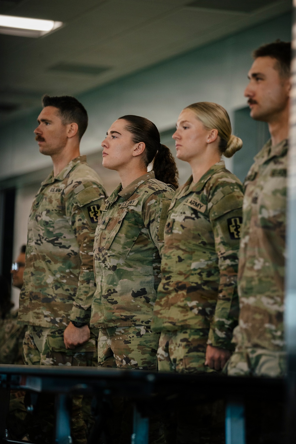 U.S. Army Soldiers with the 807th Theater Medical Command Prepare to be Awarded as the Best Squad