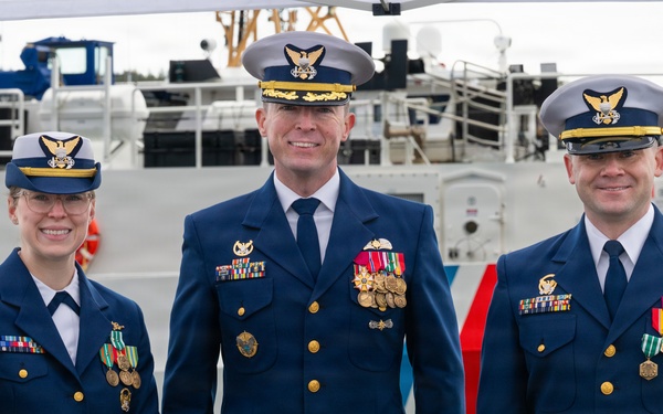 Coast Guard Cutter Earl Cunningham crew conducts change of command
