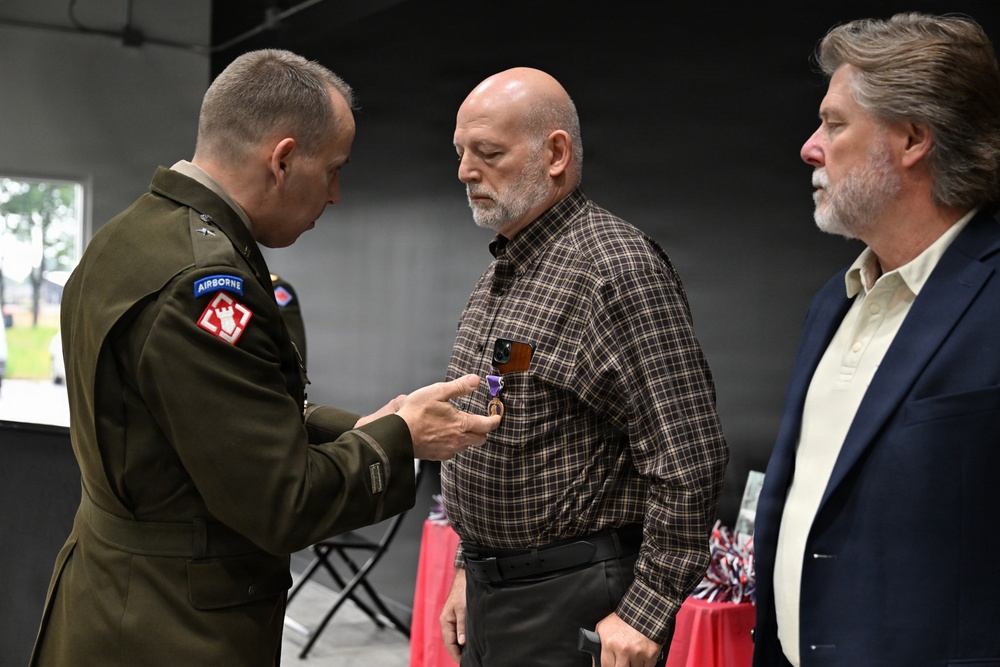 Purple Heart Medal presented to Iraq War veteran