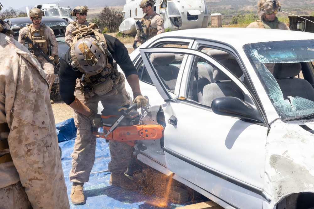 U.S. Marines with 2nd Bn., 5th Marines, conduct EOTG TRAP course