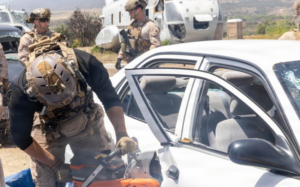 U.S. Marines with 2nd Bn., 5th Marines, conduct EOTG TRAP course
