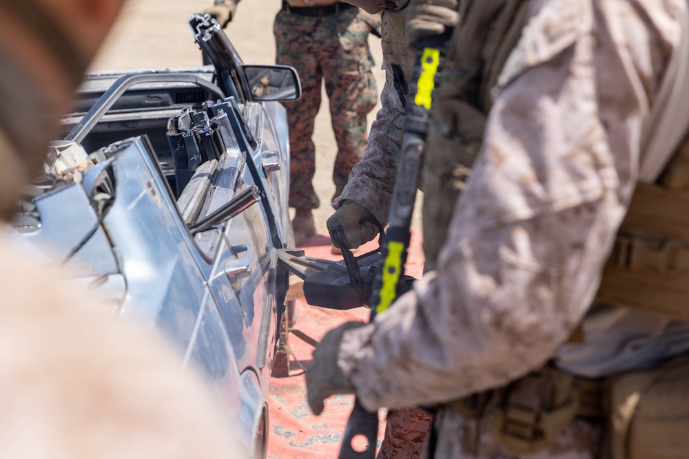 U.S. Marines with 2nd Bn., 5th Marines, conduct EOTG TRAP course