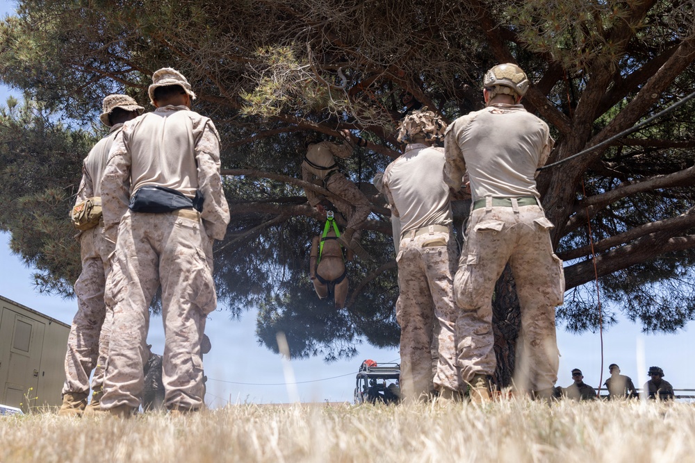 U.S. Marines with 2nd Bn., 5th Marines, conduct EOTG TRAP course