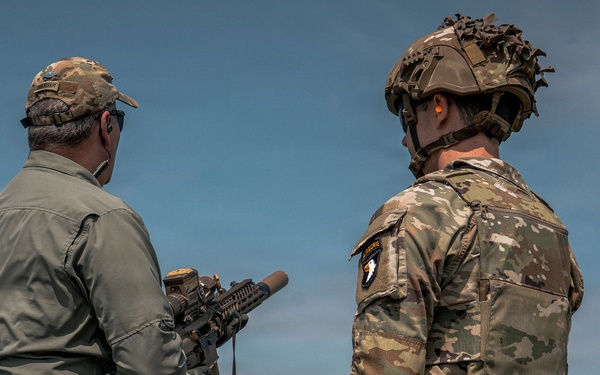 Soldiers, veterans conduct stress shoot during Week of the Eagles