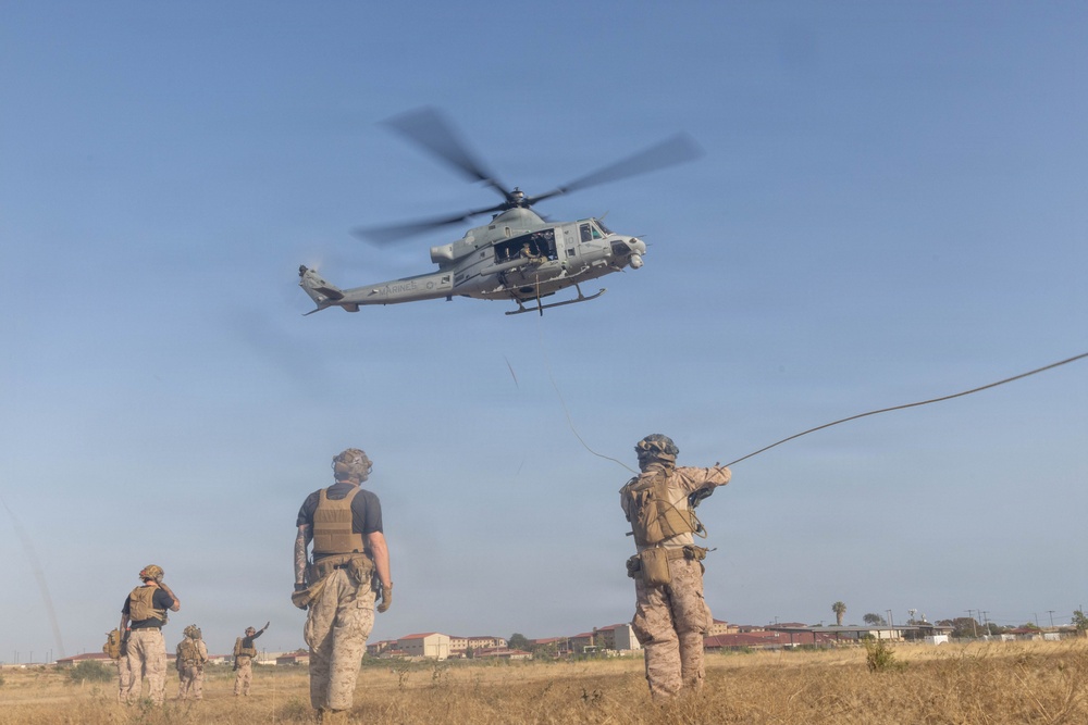 U.S. Marines with 2nd Bn., 5th Marines, conduct EOTG TRAP course
