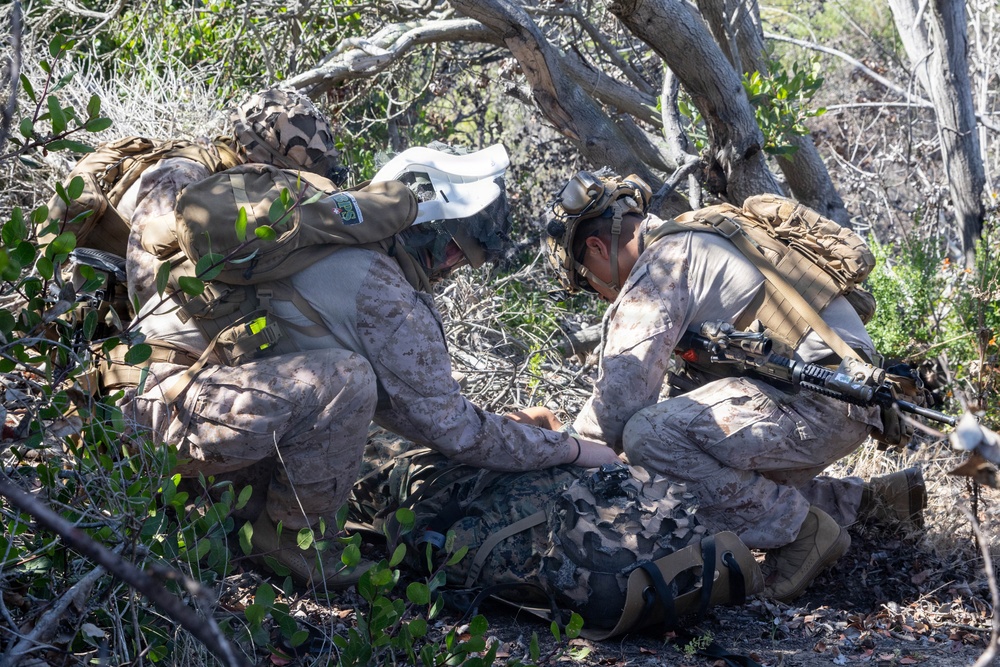 U.S. Marines with 2nd Bn., 5th Marines, conduct EOTG TRAP course