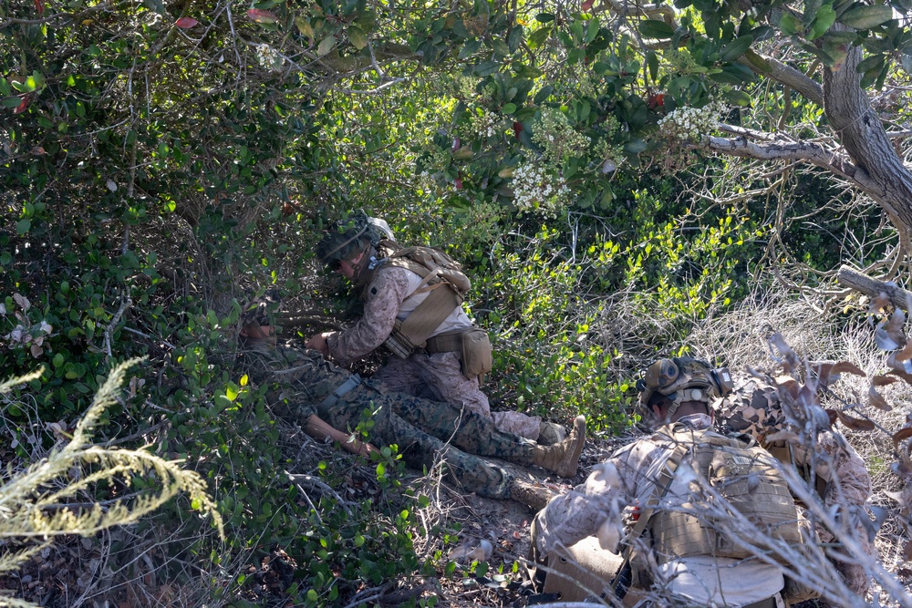 U.S. Marines with 2nd Bn., 5th Marines, conduct EOTG TRAP course