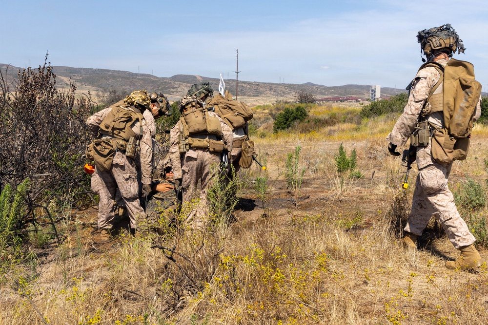 U.S. Marines with 2nd Bn., 5th Marines, conduct EOTG TRAP course