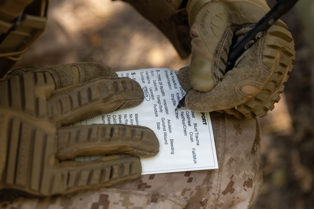 U.S. Marines with 2nd Bn., 5th Marines, conduct EOTG TRAP course