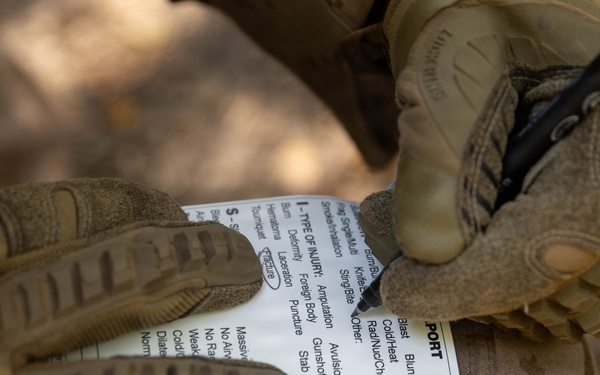 U.S. Marines with 2nd Bn., 5th Marines, conduct EOTG TRAP course