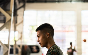 U.S. Marines and Philippine service members participate in Basketball Friendship Games