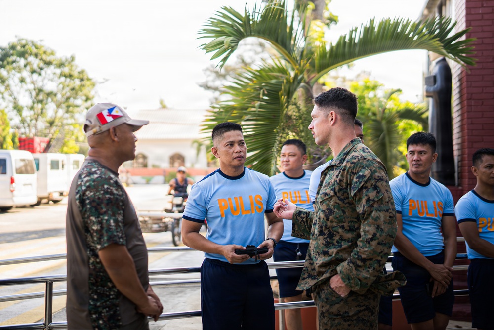 U.S. Marines and Philippine service members participate in Basketball Friendship Games