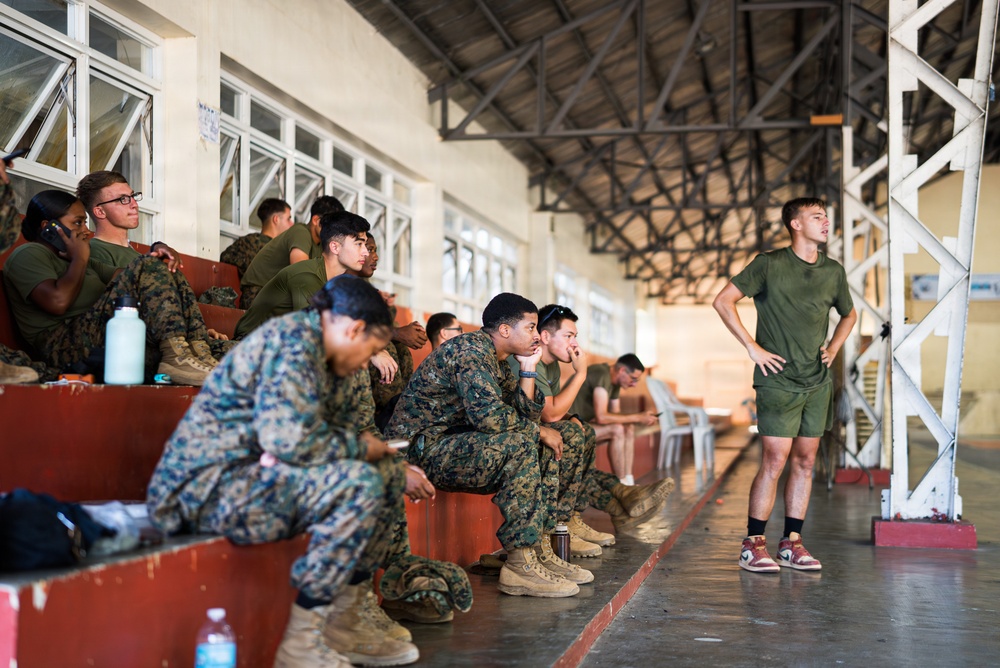 U.S. Marines and Philippine service members participate in Basketball Friendship Games