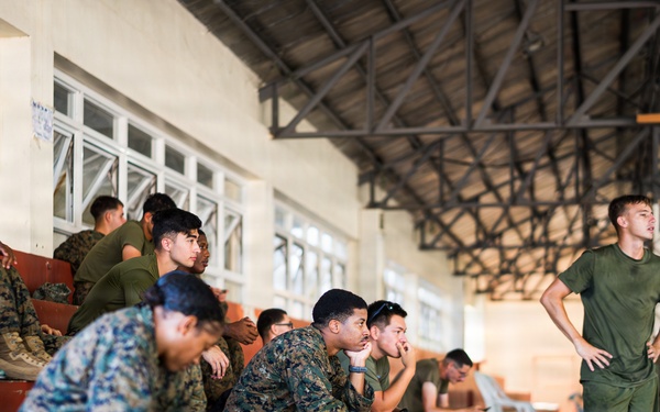 U.S. Marines and Philippine service members participate in Basketball Friendship Games