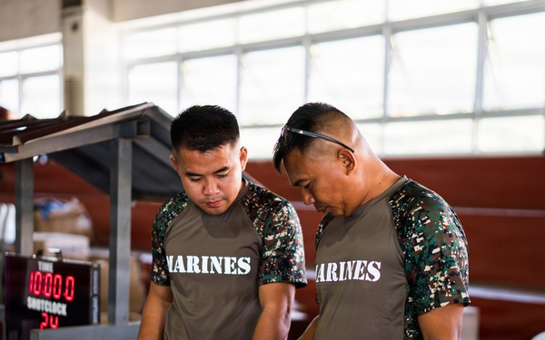 U.S. Marines and Philippine service members participate in Basketball Friendship Games