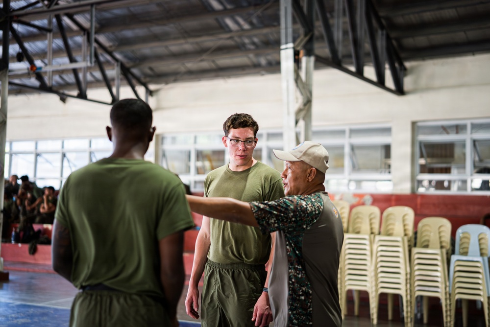 U.S. Marines and Philippine service members participate in Basketball Friendship Games