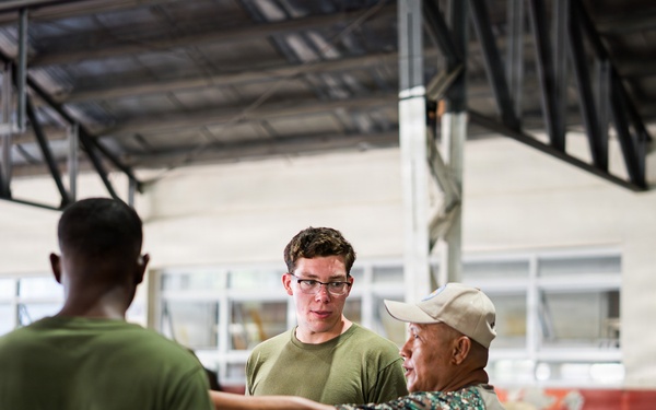 U.S. Marines and Philippine service members participate in Basketball Friendship Games