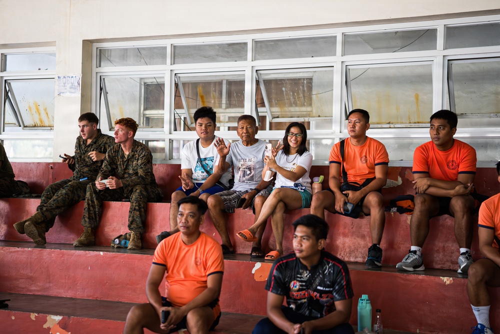 U.S. Marines and Philippine service members participate in Basketball Friendship Games