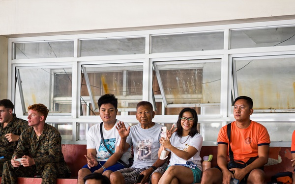 U.S. Marines and Philippine service members participate in Basketball Friendship Games
