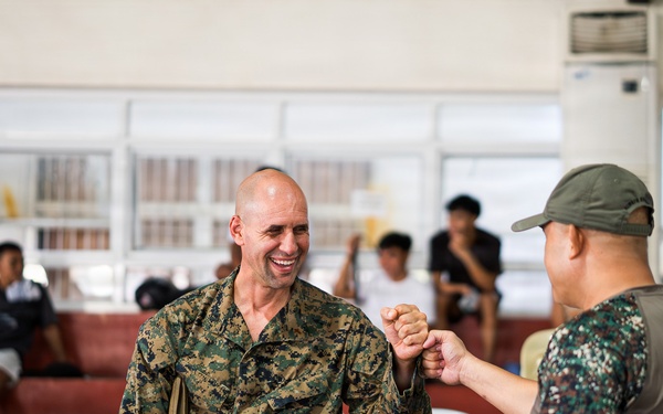 U.S. Marines and Philippine service members participate in Basketball Friendship Games