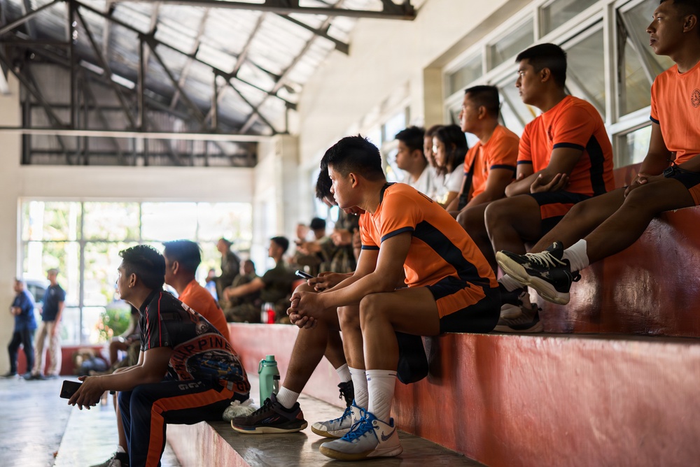 U.S. Marines and Philippine service members participate in Basketball Friendship Games