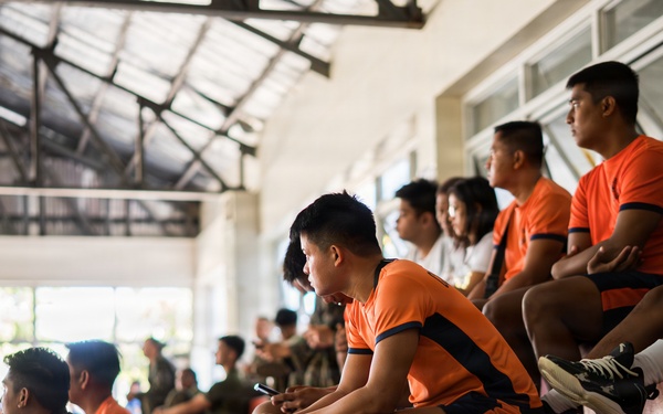 U.S. Marines and Philippine service members participate in Basketball Friendship Games