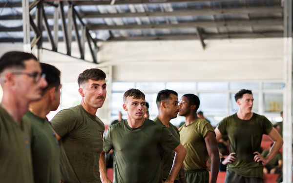 U.S. Marines and Philippine service members participate in Basketball Friendship Games