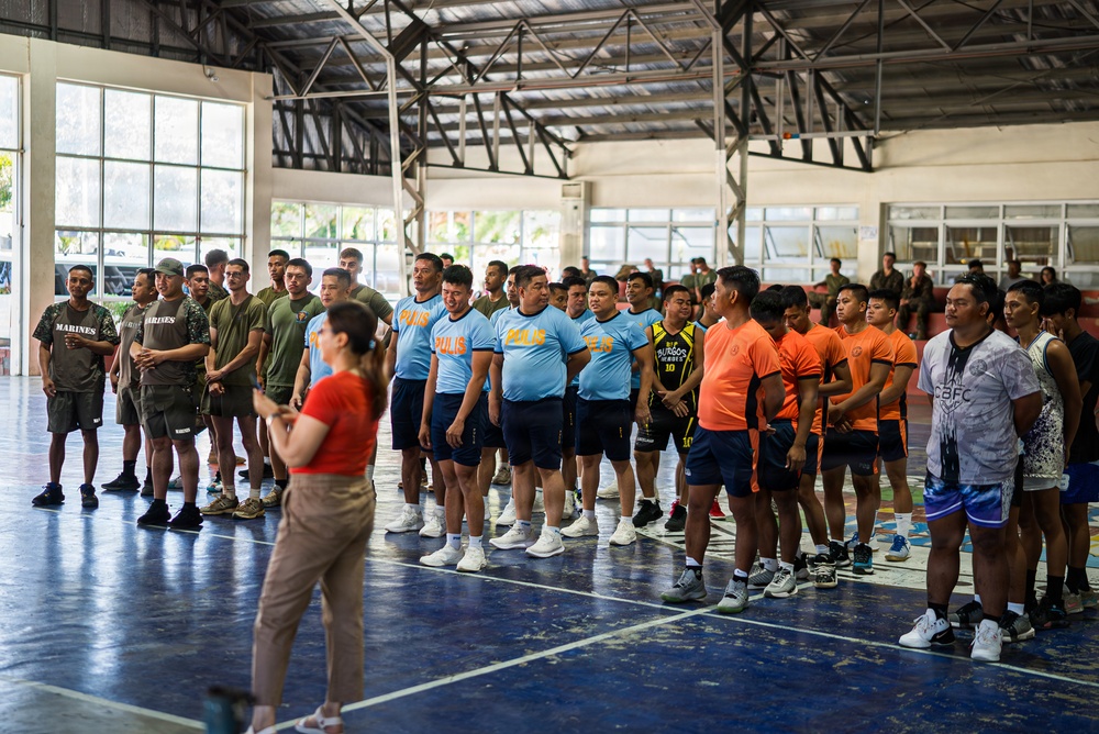 U.S. Marines and Philippine service members participate in Basketball Friendship Games