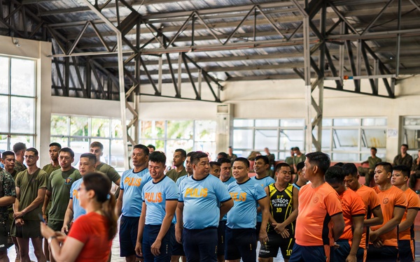 U.S. Marines and Philippine service members participate in Basketball Friendship Games