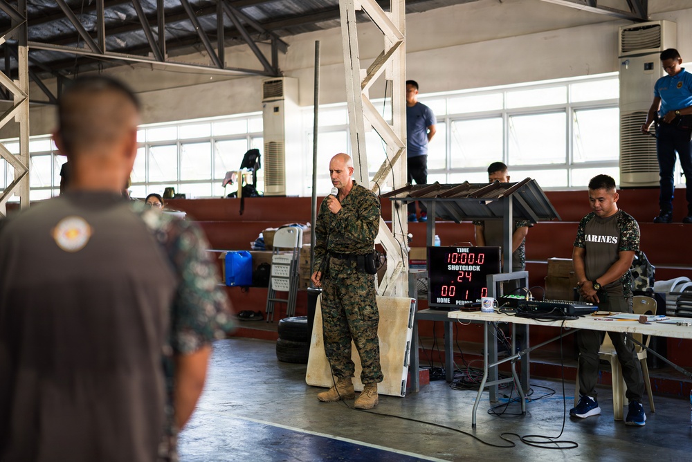 U.S. Marines and Philippine service members participate in Basketball Friendship Games