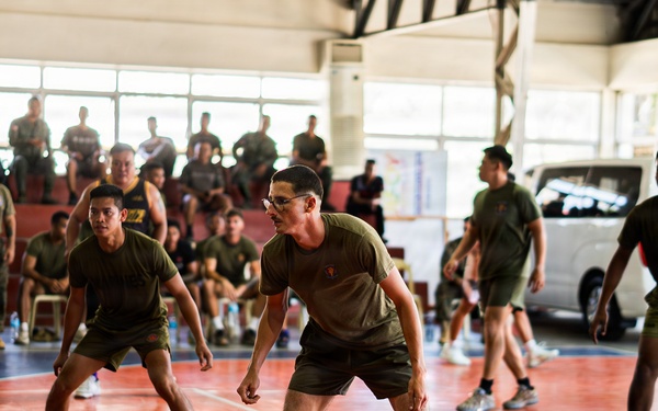 U.S. Marines and Philippine service members participate in Basketball Friendship Games