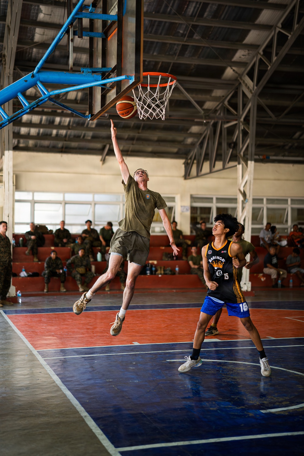 U.S. Marines and Philippine service members participate in Basketball Friendship Games