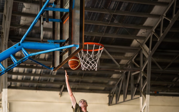 U.S. Marines and Philippine service members participate in Basketball Friendship Games