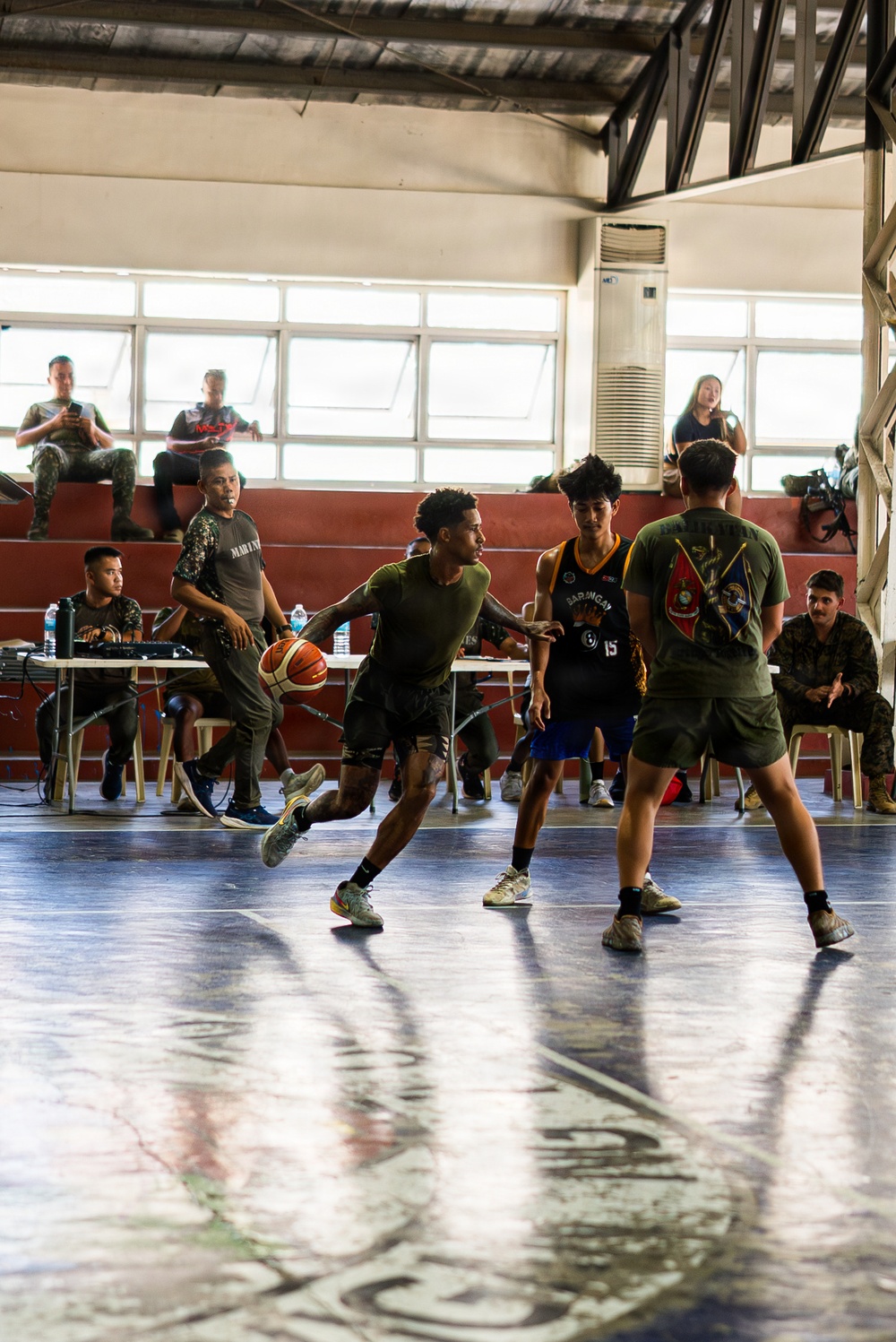 U.S. Marines and Philippine service members participate in Basketball Friendship Games