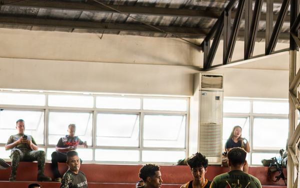 U.S. Marines and Philippine service members participate in Basketball Friendship Games