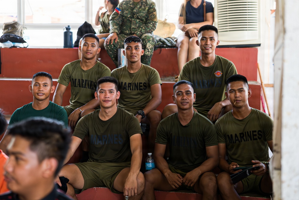 U.S. Marines and Philippine service members participate in Basketball Friendship Games