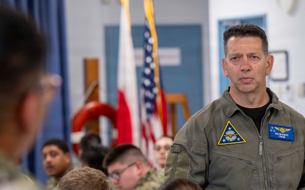 Force Master Chief Dustin Kuers visits Naval Air Facility Misawa
