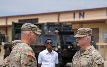 U.S. Army Brig. Gen. Thomas E. Burke, chief of staff, U.S. Army Pacific visits APS-4 and the MSC-K at Camp Carroll, Republic of Korea.