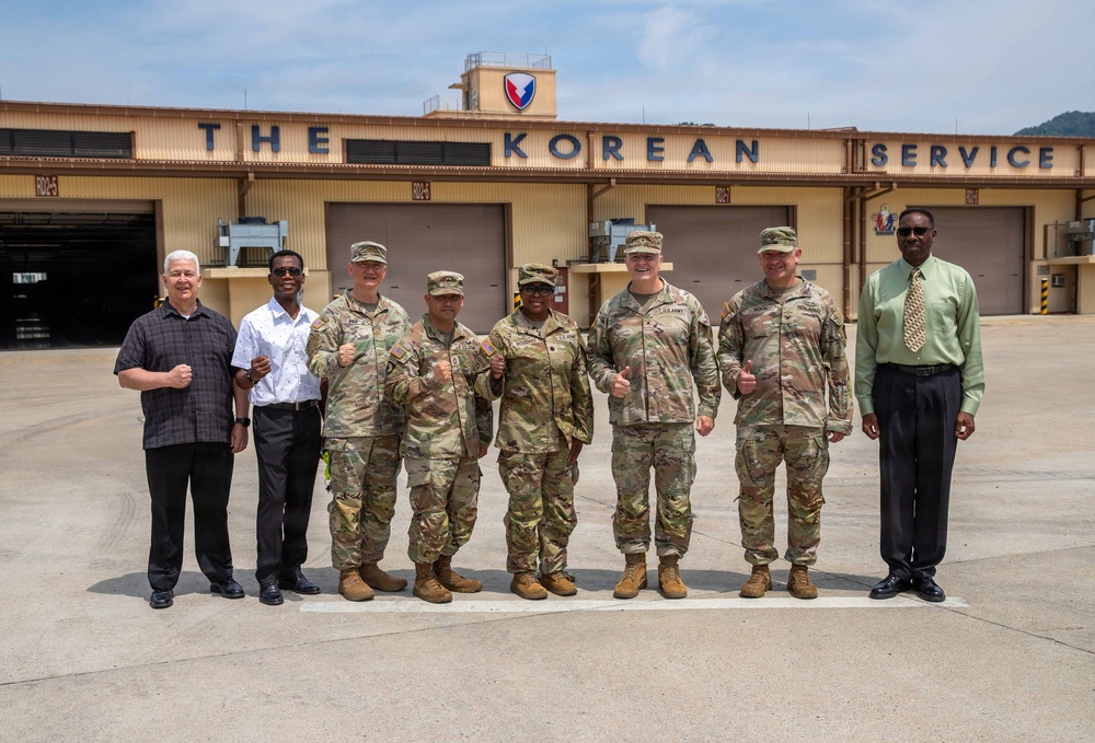U.S. Army Brig. Gen. Thomas E. Burke, chief of staff, U.S. Army Pacific visits APS-4 and the MSC-K at Camp Carroll, Republic of Korea.