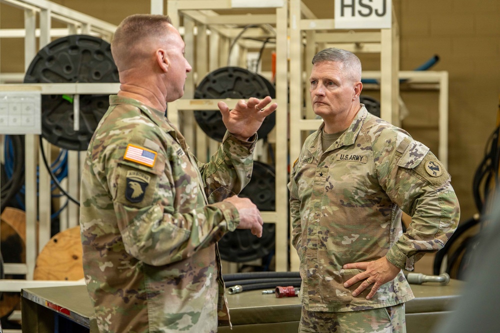 U.S. Army Brig. Gen. Thomas E. Burke, chief of staff, U.S. Army Pacific visits APS-4 and the MSC-K at Camp Carroll, Republic of Korea.