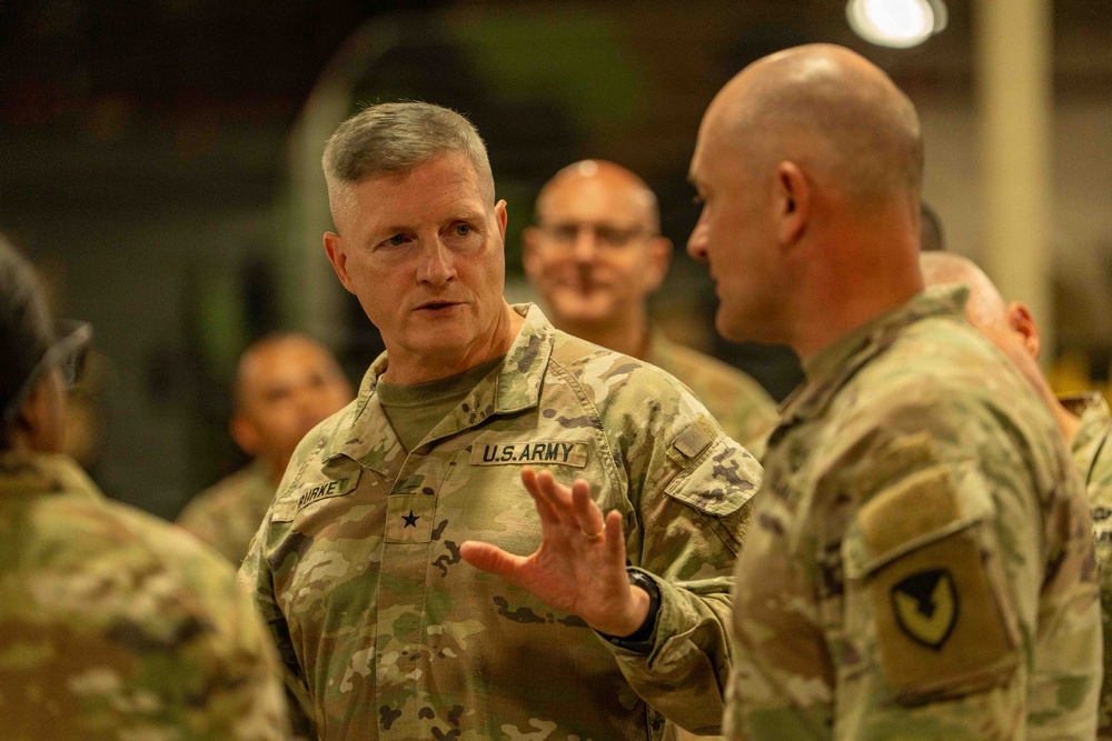 U.S. Army Brig. Gen. Thomas E. Burke, chief of staff, U.S. Army Pacific visits APS-4 and the MSC-K at Camp Carroll, Republic of Korea.