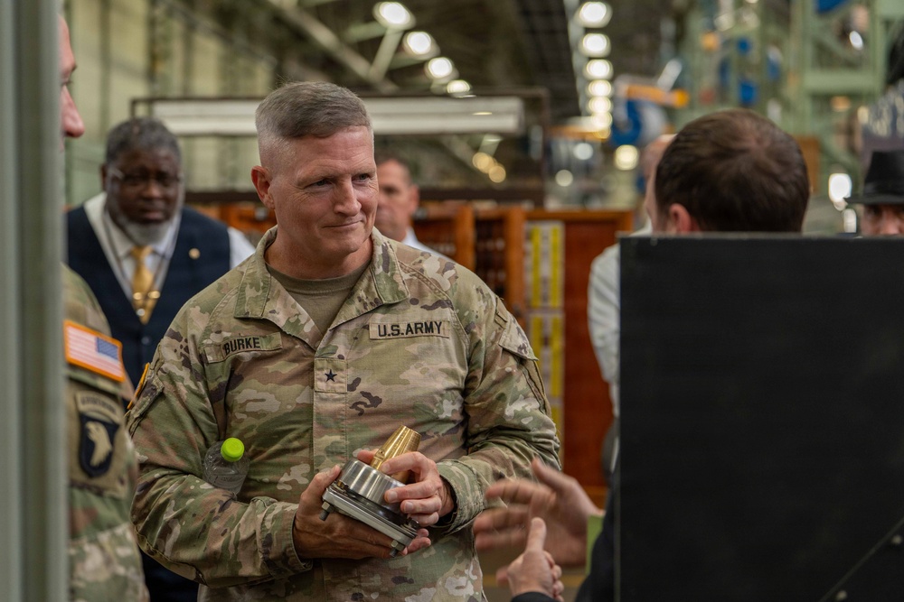 U.S. Army Brig. Gen. Thomas E. Burke, chief of staff, U.S. Army Pacific visits APS-4 and the MSC-K at Camp Carroll, Republic of Korea.