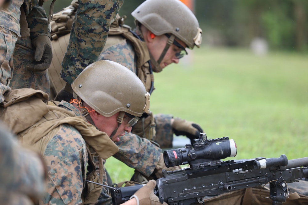 Marines with 2/8 Conduct Machine Gun Live Fire Range