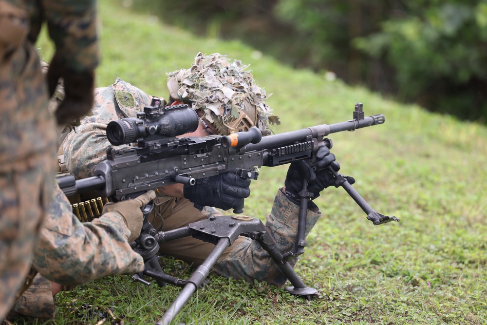 Marines with 2/8 Conduct Machine Gun Live Fire Range